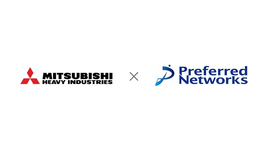 לוגו מיצובישי תעשיות כבדות לצד לוגו Preferred Networks בגרפיקת השותפות הרשמית